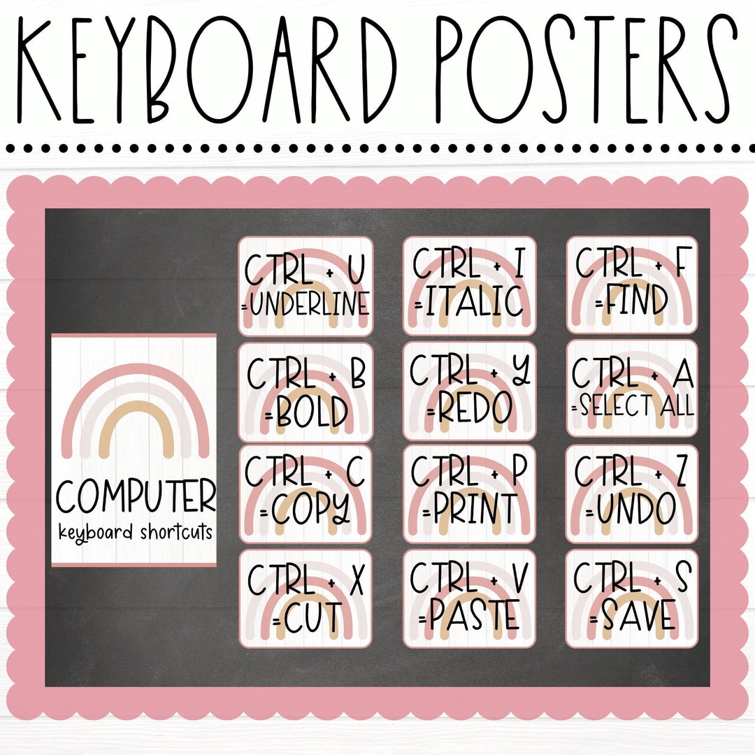 BULLETIN BOARD KITS Keyboard Shortcut Codes Classroom Etsy