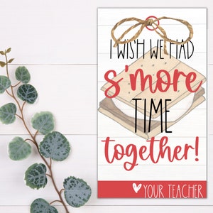 STUDENT GIFT TAGS - Wish we had Smore Time Together | End of Year Gift | Printable Tag | Student Appreciation | Thank You Favor to Students