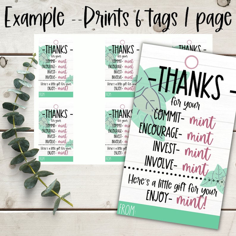 TEACHER GIFT TAGS Thanks for Your Commitment Involvement - Etsy