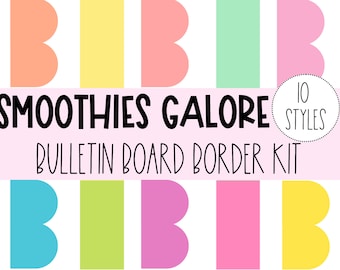 BULLETIN BOARD BORDERS - Smoothies Galore Collection | Class Bulletin Décor | Bulletin Display | Bulletin Border Trim | Instant Download
