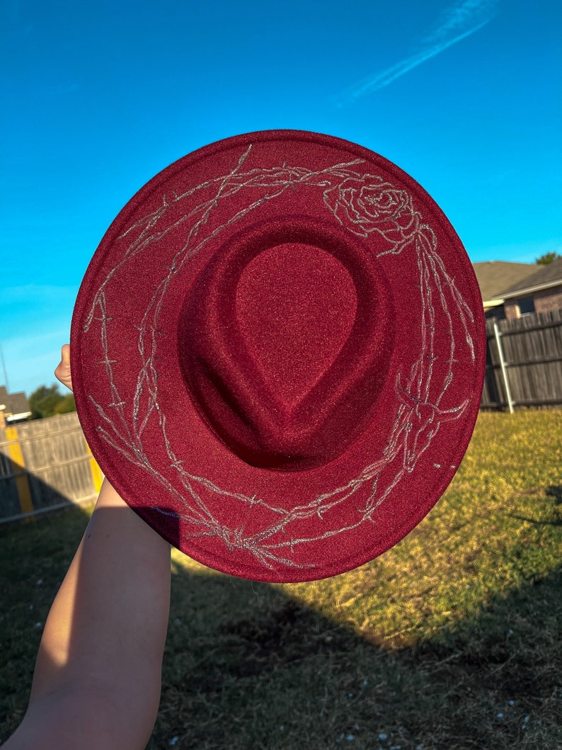 Custom Burned Cowboy Hat Etsy