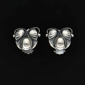 Georg Jensen Ohrringe - Ein feines Paar dänische Sterling Silber &#39;Heritage&#39; Ohrclips 1994 Edition - Kostenlose Lieferung