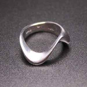 Hans Hansen Ring by Bent Gabrielsen - Danish Sterling Silver Modernist Ring Size M / 52 / 6 - Free Delivery