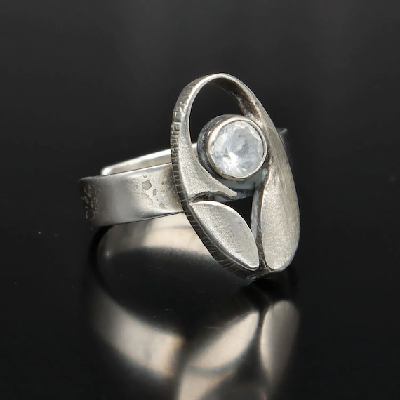 KARL LAINE デザイナー モダン シルバー製 ロック クリスタル リング Karl laine sterling silver - Gem