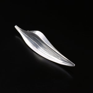 Hermann Siersbol Brooch | Slender Leaf Design | Danish Sterling Silver | Mid-Century | 1950s/60s | Vintage | Free Shipping