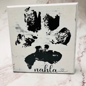 Custom Pet Paw Print Block