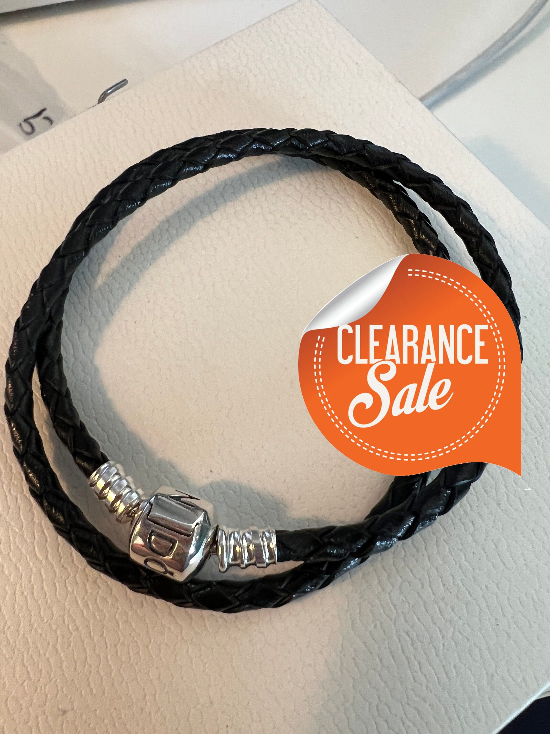 Pandora pulsera de cuero cuero doble - Etsy España