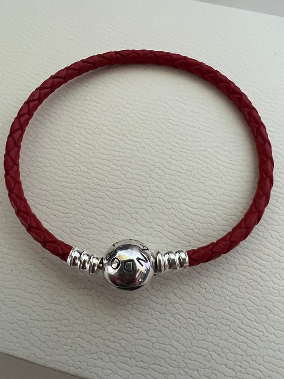 Pulsera Pandora de trenzado rojo cierre de Etsy España