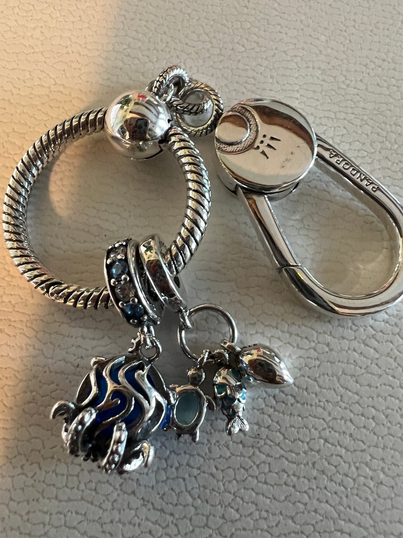 Pandora Keychain Silver Keychain Tropical Charms Gift Set Etsy