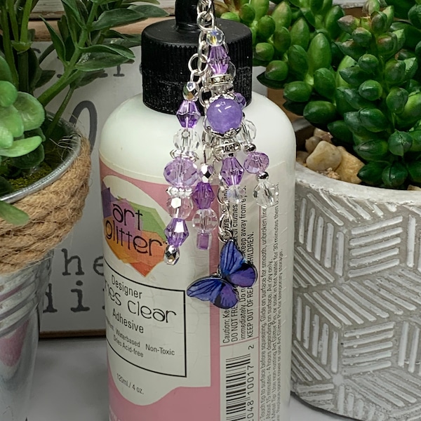 Glue Bottle Topper - Butterfly, Purple
