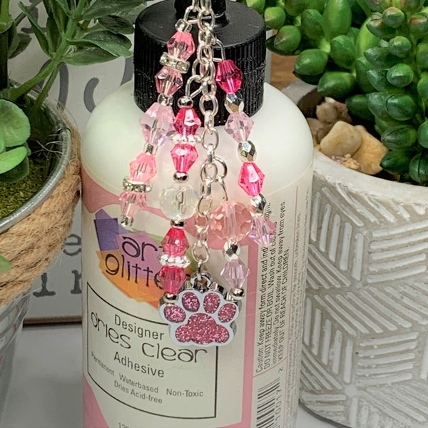 Glue Bottle Topper - Pawprint, Pink