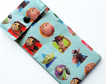 Funda para gafas | Toy Story | Woody | Buzz Lightyear | Rex | Protección para gafas | Gafas de sol | 100% Algodón | Accesorio | Regalo