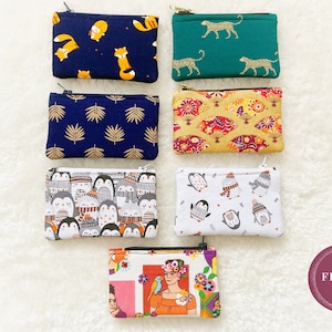 Porte-monnaie | Petit cadeau | Porte-monnaie | Porte-cartes | Léopard, renards, pingouins, Frida, Cork, animaux | Pochette pour pièces de monnaie | Cadeau pour fille ou garçon