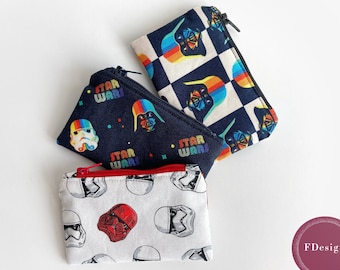 Star Wars Coin Purse | Children purse | Darth Vader & Stormtroopers | Zip Wallet | Money purse | Birthday gift for kids | Gift for boy