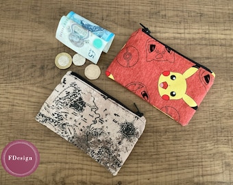 Monedero | Pokemon | Señor de los Anillos | Mapa de Gondor | Regalo | Bolso para Moneda y Billetes | Pikachu | Aficionado del Cine