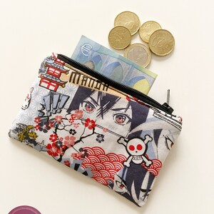Monedero / Manga / Bolso para moneda y billetes / Animé / Inspirado por Naruto y One Piece / Gato / Anime Girl / Regalo para niños