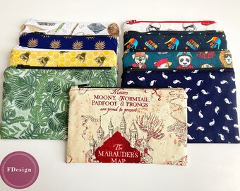 Funda | Cartuchera | para dinero, tarjetas, lapices o pequeños accesorios | Neceser maquillaje | Star Wars, Animales, Harry Potter | Regalo