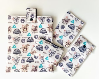 Jurassic Park Lote o Individual | Funda para Libro, Gafas, Pasaporte, Monedero | Jurassic World | Dinosaurios | T-Rex | Regalo Cinema fan