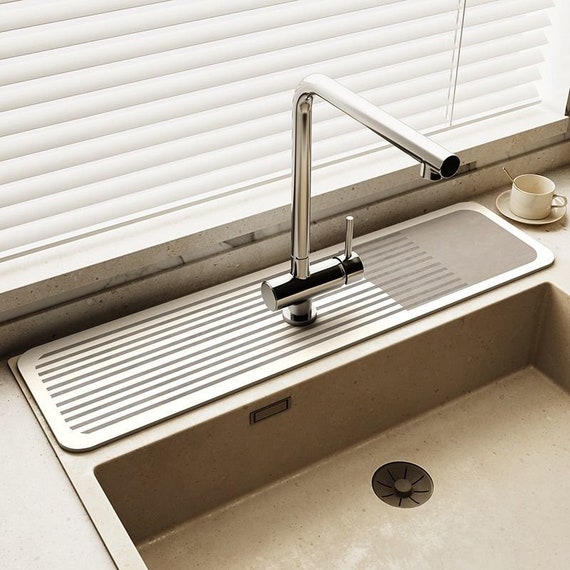 Personalise Stripe Kitchen Sink Splash Guard, Kitchen Bathroom Faucet Drain  Pad, Bathroom Faucet Splash Water Catcher Mat 