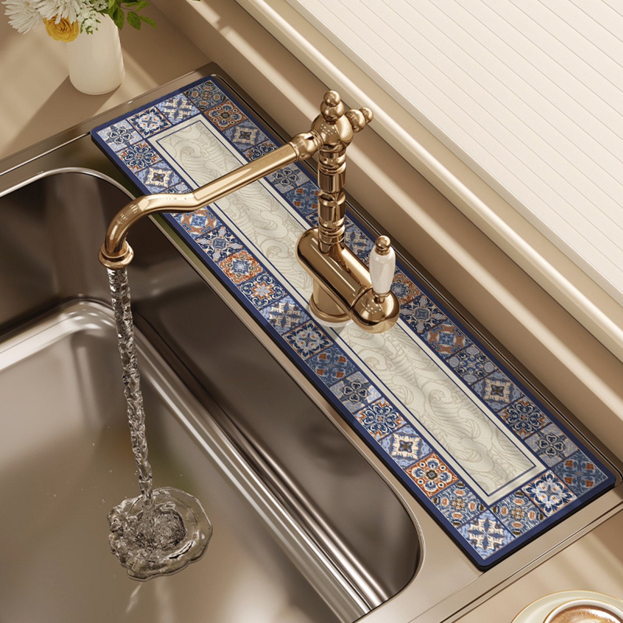 Handmade Retro Style Kitchen Sink Splash Guard Sink Faucet Etsy