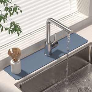 Kitchen Sink Splash Guard, Silicone Faucet Handle, Drip Tray, Kitchen Sink  Absorbent Mat, Sink Mat For Bathroom, Rv, Kitchen Sink Accessories (black)