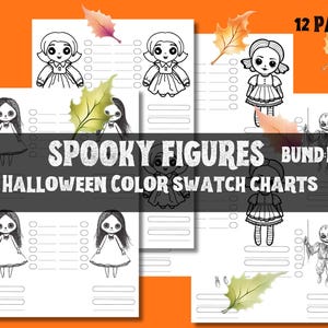 Creepy Figures Doodle Bundle – 12 páginas de bonecos assustadores, bonecos de pano e fantoches assustadores para amostra de cores. Domine esquemas de cores complexos e assustadores