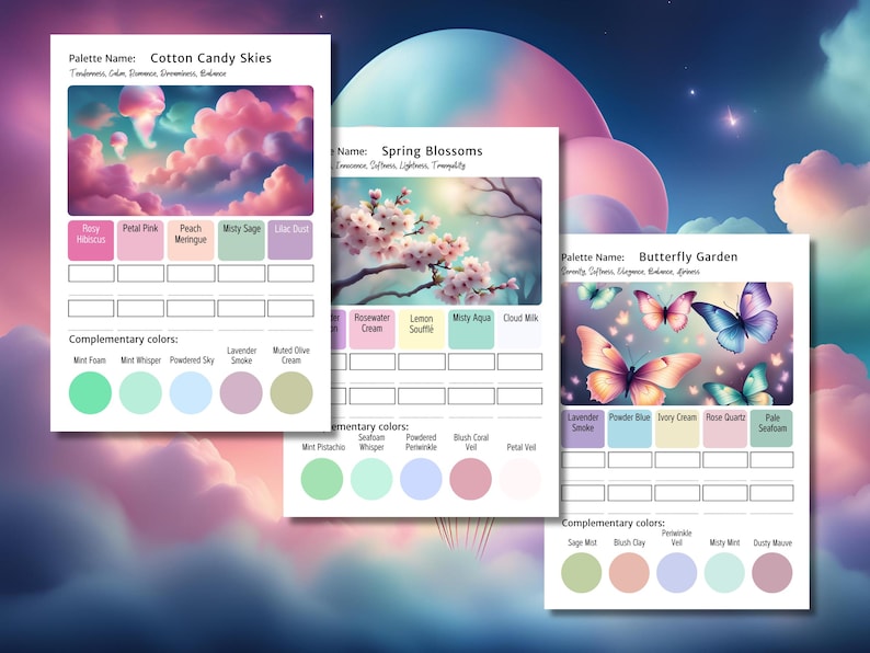 Pastel Color Palette Bundle | Soft Color Schemes for Adult Coloring | Pastel Palette Cards | Printable Swatch Charts | A4 & US Letter | PDF image 5