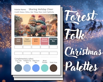 Christmas Color Palette Bundle | Holiday Color Schemes for Adult Coloring | Festive Palette Cards | Printable Swatch Charts