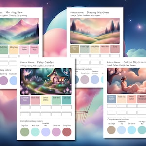 Pastel Color Palette Bundle | Soft Color Schemes for Adult Coloring | Pastel Palette Cards | Printable Swatch Charts | A4 & US Letter | PDF image 4