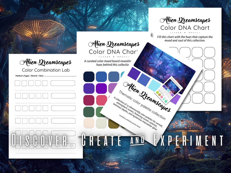 Alien Color Palette Bundle | Sci-fi Color Schemes for Adult Coloring ...