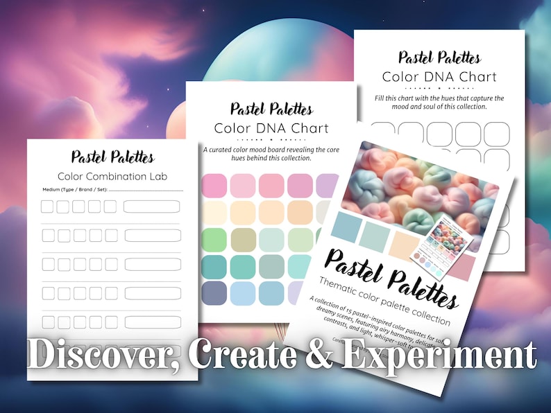 Pastel Color Palette Bundle | Soft Color Schemes for Adult Coloring | Pastel Palette Cards | Printable Swatch Charts | A4 & US Letter | PDF image 7