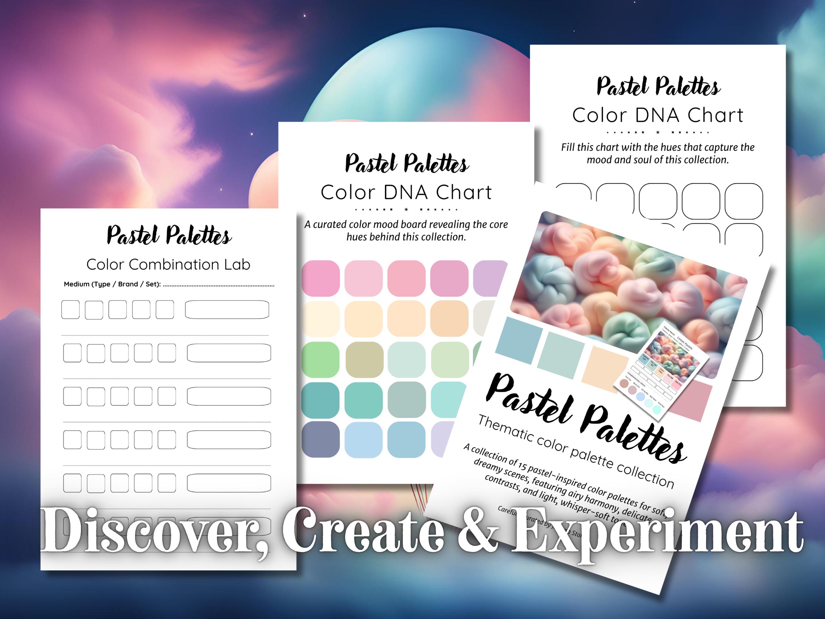Pastel Colour Chart.pdf Pastel Color Palette Bundle | Soft Color Schemes for Adult Coloring ...