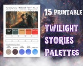 Twilight Color Palette Bundle | Moody Color Schemes for Adult Coloring | Fantasy Palette Cards | Printable Swatch Charts | Coloring Tool