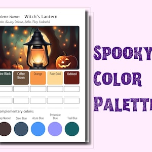 Paquete de paletas de colores espeluznantes / Esquemas de colores de Halloween para colorear para adultos / Tarjetas de paleta gótica / Tablas de muestras imprimibles / PDF