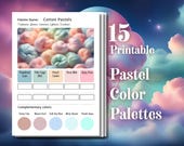 Pastel Color Palette Bundle | Soft Color Schemes for Adult Coloring | Pastel Palette Cards | Printable Swatch Charts | A4 & US Letter | PDF