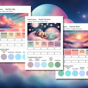 Pastel Color Palette Bundle | Soft Color Schemes for Adult Coloring | Pastel Palette Cards | Printable Swatch Charts | A4 & US Letter | PDF image 3