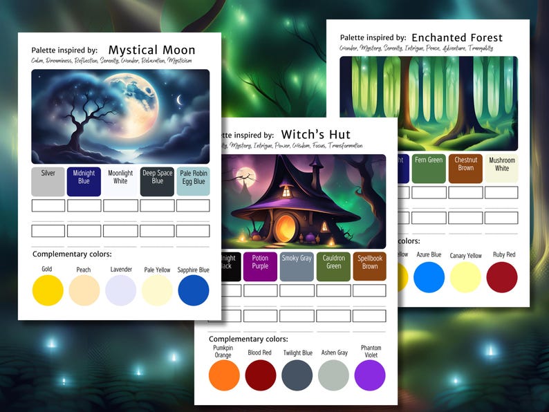 15 Enchanted Color Palettes for Fantasy Coloring Book & Magical Art ...