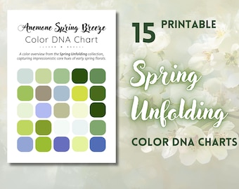 Spring Color Palette Charts | Floral Color DNA Printable | Color Combination Worksheet | Artist Color Reference | Coloring Palettes PDF