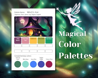 Fantasy Color Palette Bundle | Magical Color Schemes for Adult Coloring | Fantasy Palette Cards | Printable Swatch Charts | PDF