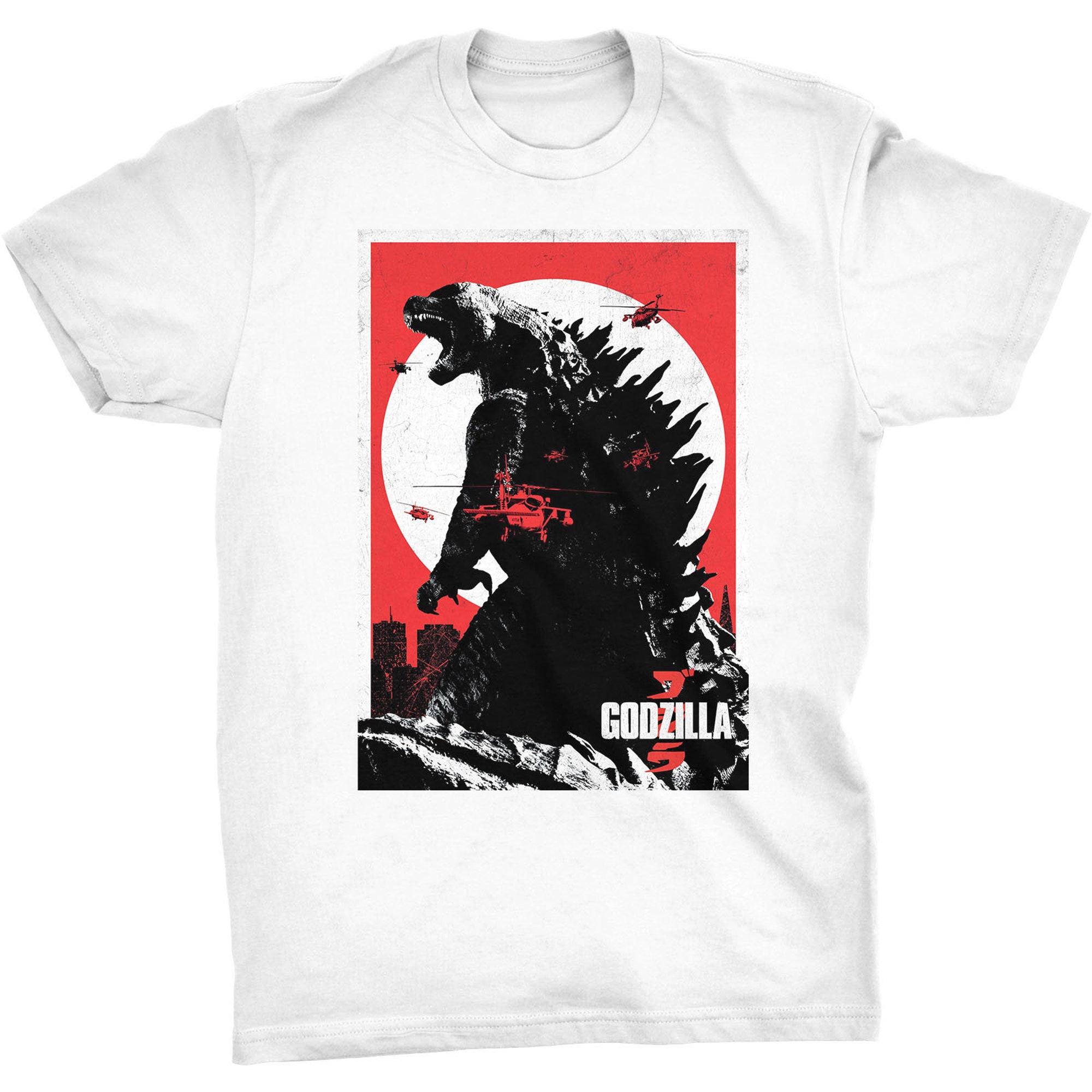 Discover Godzilla Poster T-shirt Japan Tokyo King Of The Monsters N€W York Kaiju Monster Nuclear Japanese