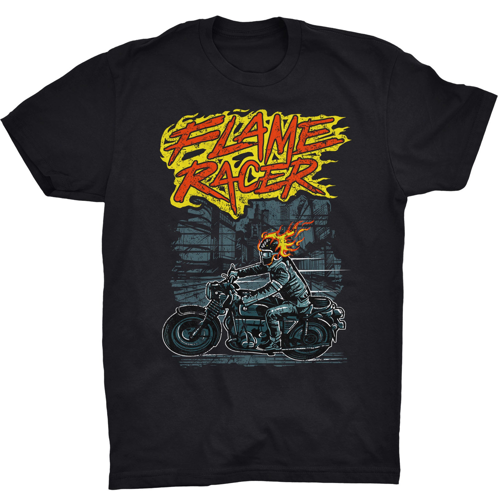 Discover Flame Racer T-shirt Ghost Rider Motorbike