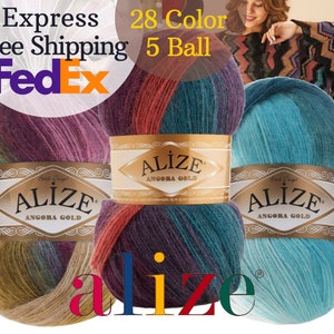 Multicolor Wool Yarn, Alize Angora Gold Batik, Acrylic Yarn, Angora Yarn,  Batik Yarn, Knitting Yarn, Crochet Yarn, Multicolor Yarn, Soft 