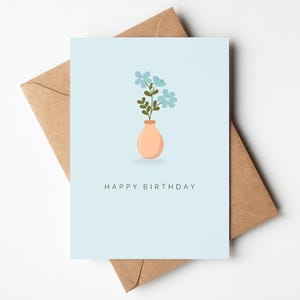 Cartão de feliz aniversário com flores, cartão de aniversário para ela, cartão de aniversário para esposa, cartão de aniversário para namorada, cartão de aniversário para mãe, cartão floral