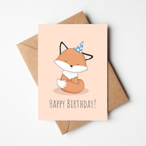 Fox-verjaardagskaart, gefeliciteerd! Wenskaart voor dierenliefhebber, Red Fox Verjaardagskaart voor haar, voor vriendin, zus, vriend