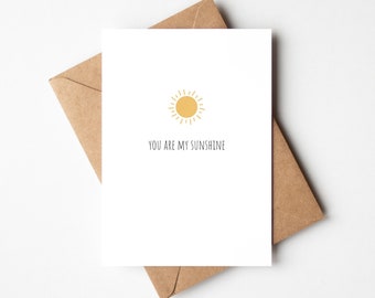 You Are My Sunshine Anniversary Card, Simple Anniversary Card for Girlfriend, Boyfriend Anniversary Card, Anniversary Card for Husband