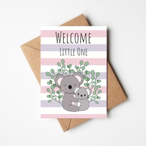 Welkom kleintje, genderneutrale nieuwe babykaart, gefeliciteerd met de pasgeboren babywenskaart voor nieuwe ouders