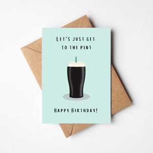 Happy Birthday Card, Guinness-verjaardagskaart, grappige kaart voor papa, punny-kaart voor vriend, kaart voor hem, stevige kaart