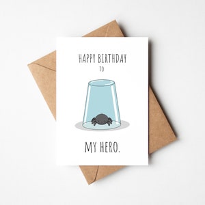 Alles Gute zum Geburtstag meinem Helden, Geburtstagskarte für Papa, Spinnenfang-Held für Papa, lustige Geburtstagskarte für Mann, lustige Karte für Freund