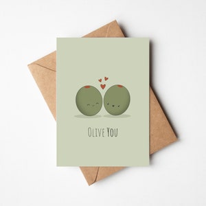 Cartão de aniversário Olive You, cartão de aniversário engraçado para namorada, cartão de aniversário de namorado, cartão de aniversário engraçado para marido, cartão de esposa