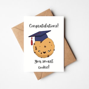 Parabéns, seu biscoito inteligente! Cartão de formatura - Cartão de felicitações de formatura de biscoito fofo
